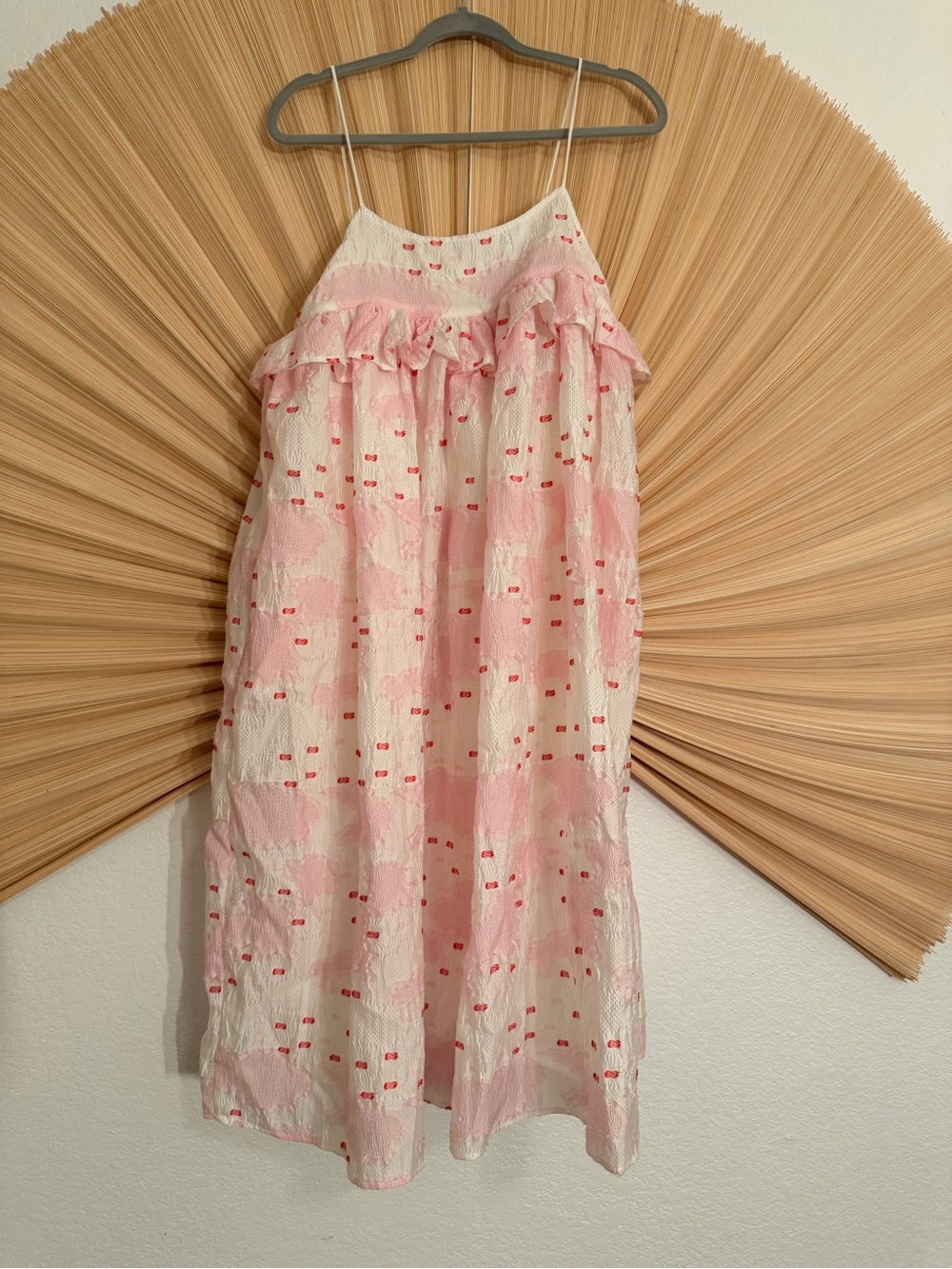 Sister Jane White and Pink Ruffle Slip Dress